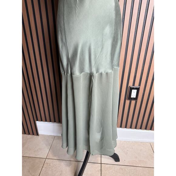 Victoria Secret 90s Gold Label Silk Slip Chemises Dress Sage Green Size Medium - Picture 3 of 10
